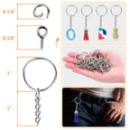 Keychain Rings for Crafts, Flasoo 360Pcs Keychains for Resin Include Key Rings with Chain, Jump Rings, Screw Eye Pins for DIY Keychain Making