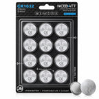 NICEBATT CR1632 3V Lithium Battery 12 Pack, High Capacity 1632 Batteries for Key Fob