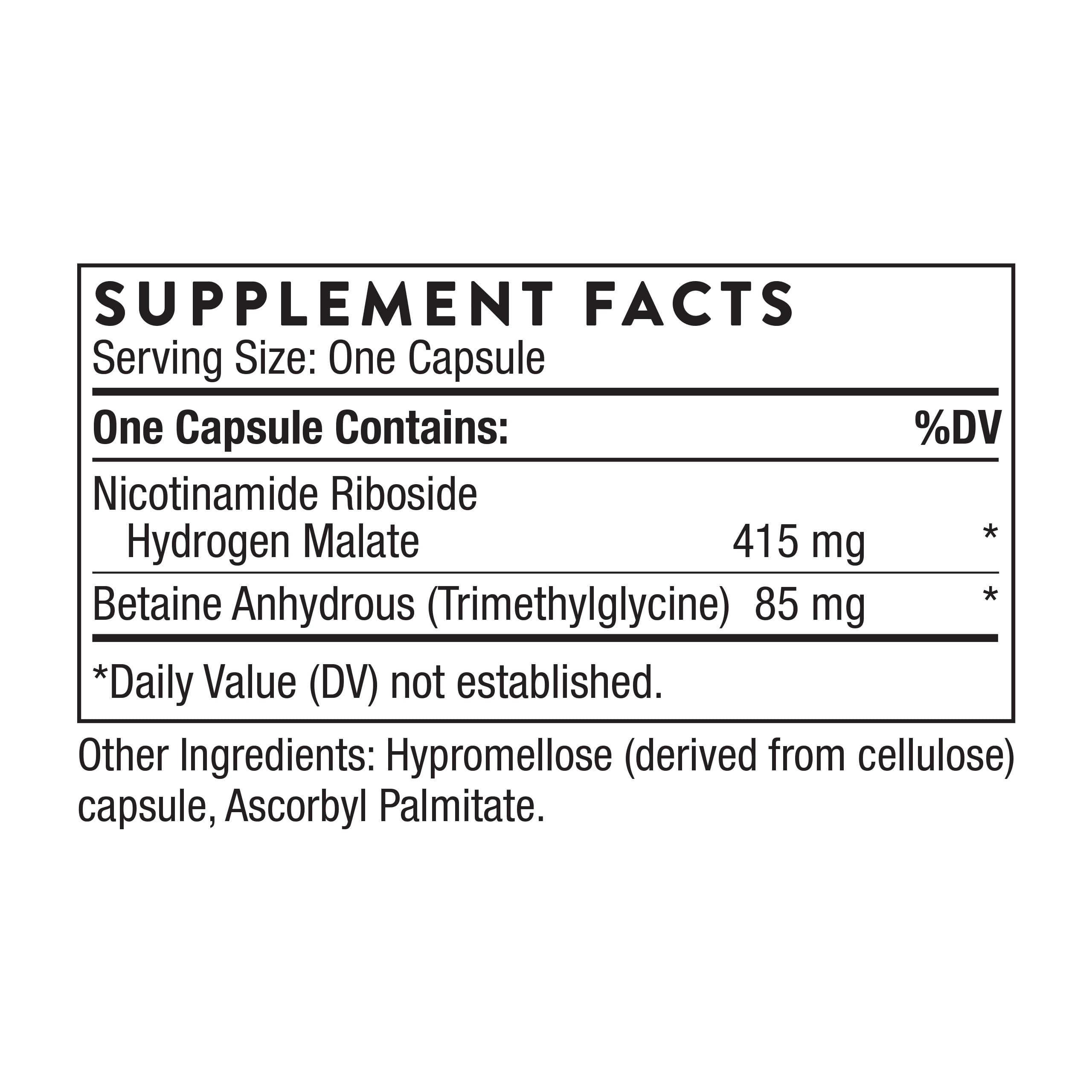 THORNE NiaCel 400, Nicotinamide Riboside & Betaine, 60 Capsules | Supports NAD+ Production, Healthy Aging, Cellular Energy, Methylation & Sleep-Wake Cycle*, NSF Certified for Sport