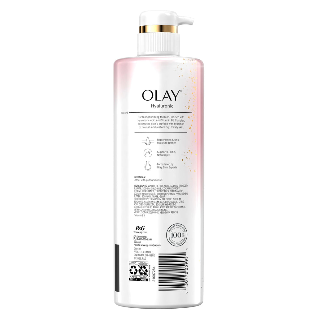 Buy now Olay Body Wash for Women, Intensely Hydrating, Hyaluronic Acid Serum Complex, Renews Moisture, Free of Parabens & Phthalates, Vitamin B3 Lameller Technology, For All Skin Types, 20 fl oz (Pack of 4) at indiglob india