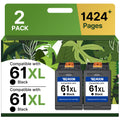 61XL Black Ink Cartridge Replacement for HP Ink 61 HP 61 Black Ink Cartridge HP 61 Fit for Envy 4500 5530 4501 4502 DeskJet 1000 1010 1050 1510 2050 2510 2540 OfficeJet 2620 4630 Printer (2 Black)
