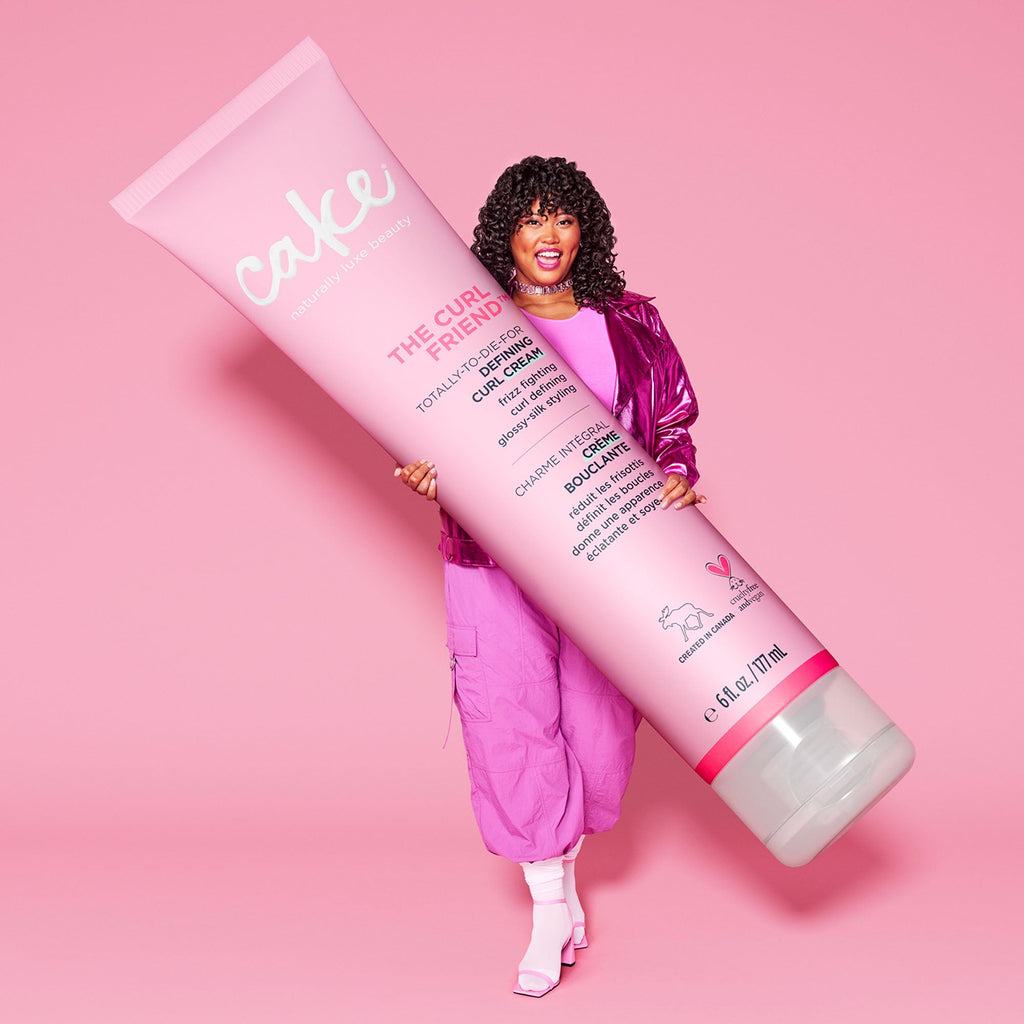 Cake Beauty The Curl Friend Defining Cream & Whipped Mousse 2‑Pack | Curl Care Set - Moisture, Definition, Volume & Frizz Control - Wavy Curly Hair - Vegan, Sulfate & Paraben Free
