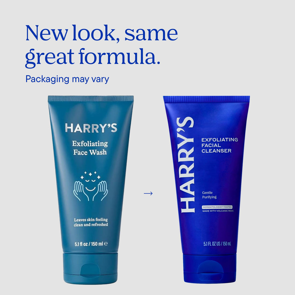 Harry's Exfoliating Face Wash for Men - 5.1 fl oz (3 Pack) | Gentle Facial Skin Care Products with Volcanic Rock Exfoliant - Dermatologist Tested