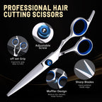 YUQGAOP Hair Cutting Scissors Set, Professional Stainless Cutting Hair Scissors, Barber Hair Cutting Scissors Thinning Shears Sharp Blades Hairdresser Haircut for Women/Men/kids, LFJ1234