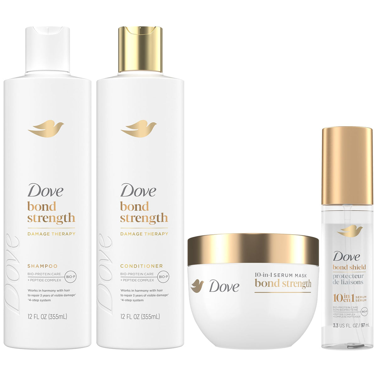 Dove Bond Strength Shampoo & Conditioner Set + 10-in-1 Serums