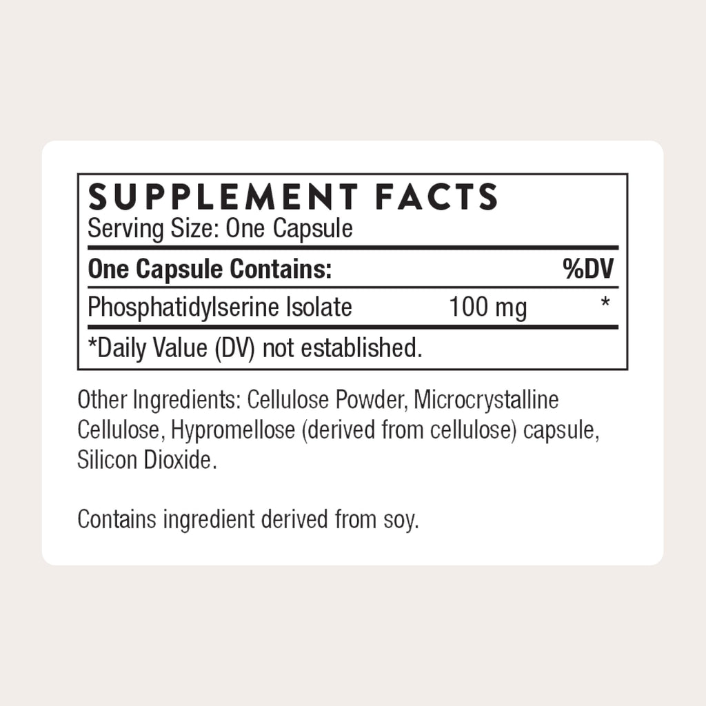 THORNE Phosphatidylserine, 100 mg per Capsule, 60 Capsules
