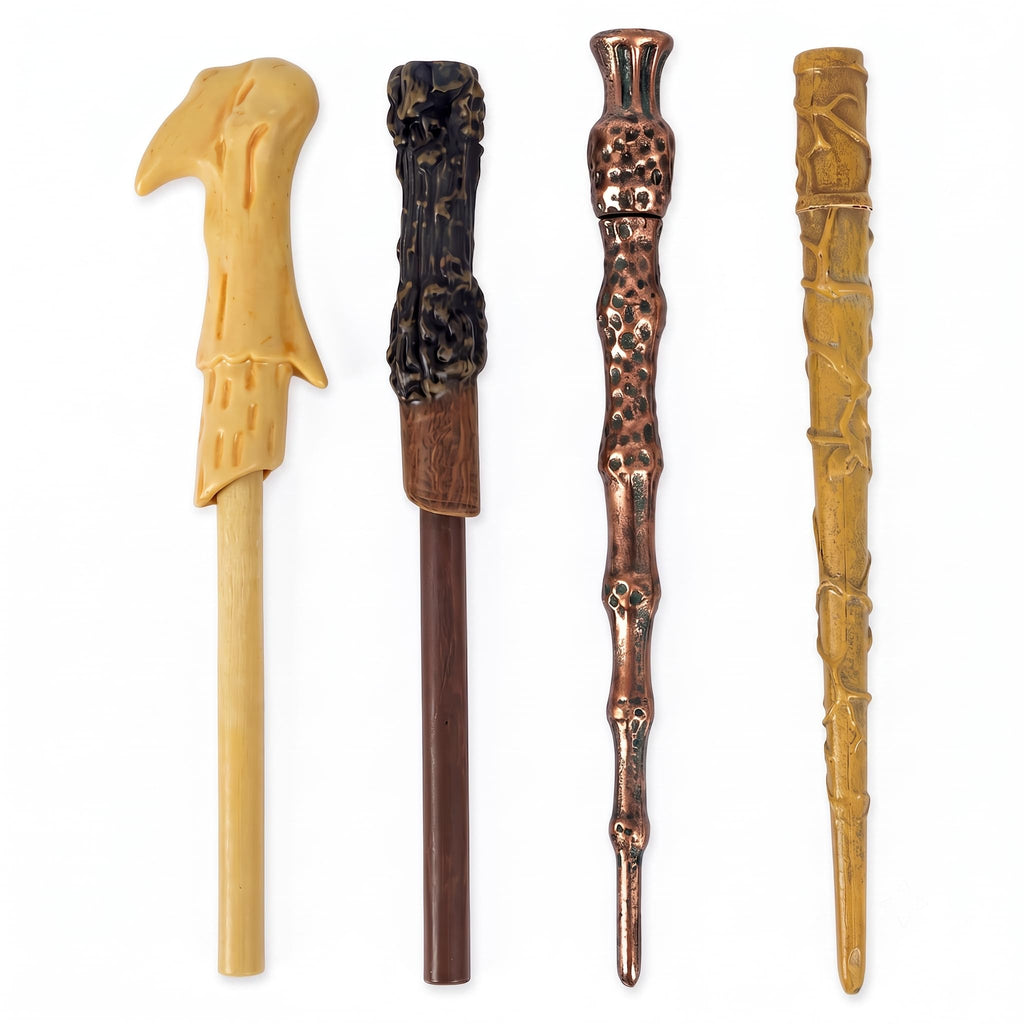 Harry Potter Wizarding World Wand Pens Set of 4 - Voldemort, Hermione, Dumbledore Wands