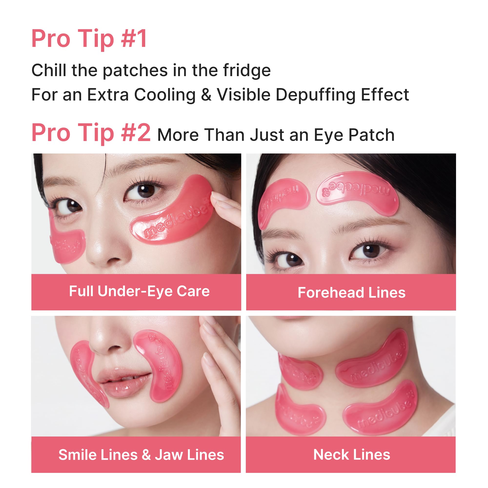 medicube Jelly Eye Mask PDRN Pink Collagen - Hydrogel Eye Patches, 28 Pairs | Eye Patches with PDRN, Collagen, NAD - For Puffy & Tired Eyes, Firming for Look of Wrinkles & Fine Lines, Korean Skincare