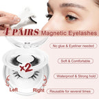Higu clace Magnetic Eyelashes 4Pairs Magnetic Lashes with Applicator(E)