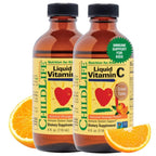 CHILDLIFE ESSENTIALS Liquid Vitamin C Low Sugar Kids, 4 Fl Oz (Pack of 2) | Pure Vitamin C Liquid Supplement, Toddlers, Babies, Immune System Support, Natural Orange Flavor, Kids, Low Sugar