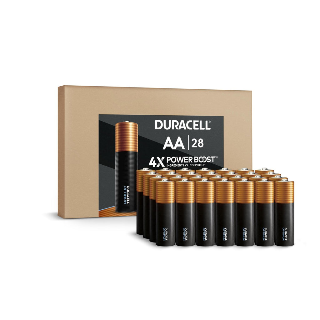 Duracell Optimum AA Batteries 28 Count (Pack of 1) with Power Boost Ingredients, Re-closable Pack for a Quick, Easy Access and Organized Storage