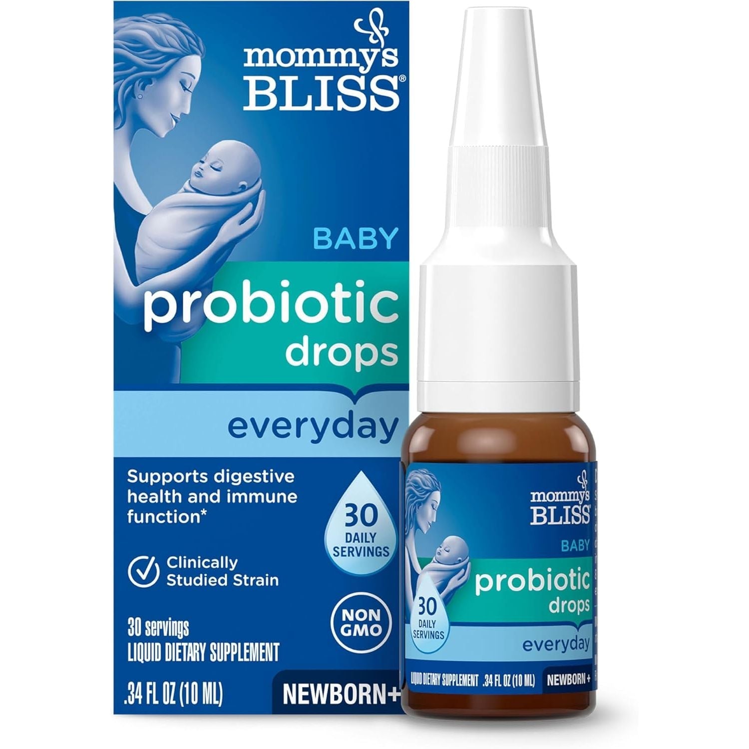 Buy now Mommy's Bliss Baby Probiotic Drops, Daily Gas, Constipation, and Colic Symptom Relief + Immune Support, Newborns & Up, 0.34 Fl Oz (30 Servings) 0.34 Fl Oz (Pack of 1) Unflavored at indiglob india