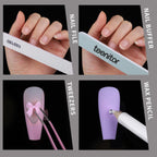 Teenitor Acrylic Nail Kit with Clear Coffin Nail Tips, Nail Charms and Gems, Nail Stickers, Nail Art Brushes, Nail Dotting Tools, Nail Stand, Press On Nails Kit for DIY Nail Art