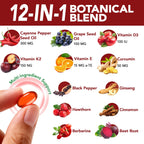 FANSHI Cayenne Pepper Softgels Supplement, 2 PCS, 240 Capsules | 12-in-1 Serving with Vitamins D3, K2 & E, Supports Healthy Circulation & Daily Energy, Features Hawthorn, Beetroot & Turmeric