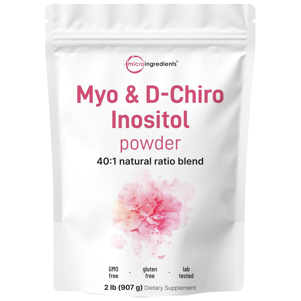 Micro Ingredients Myo-Inositol & D-Chiro Inositol Powder 1lb, 221 Servings | 40:1 Ideal Ratio Inositol Supplement for Women* | Support Hormonal Balance & Ovarian Health* | Non-GMO, Vegan, Filler-Free
