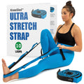 KneeSled Ultra Stretch Strap with 10 Loops, Physical Therapy Strap for Hamstring, Leg & Foot Stretching, Stretch Out Straps for PT, Yoga & Exercise Recovery