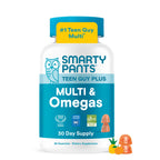 SmartyPants Teen Guy Plus Multi & Omegas Multivitamin Gummies with Omega 3 DHA/EPA, Vitamins D3, C, B12, B6, A, K, Zinc, Folate, Gluten Free, Clean Label, Pineapple Orange, 60 Gummies (30 Day Supply)