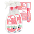 Dreft Stain Remover for Baby Clothes and Hypoallergenic Baby Stain Remover Spray Plus Travel Size Stain Treater Pen, 24 Fl Oz ( Pack of 2 + Stain Pen)