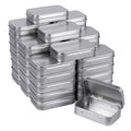 Tamicy Metal Rectangular Empty Hinged Tins, Pack of 40, Silver