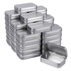 Tamicy Metal Rectangular Empty Hinged Tins, Pack of 40, Silver
