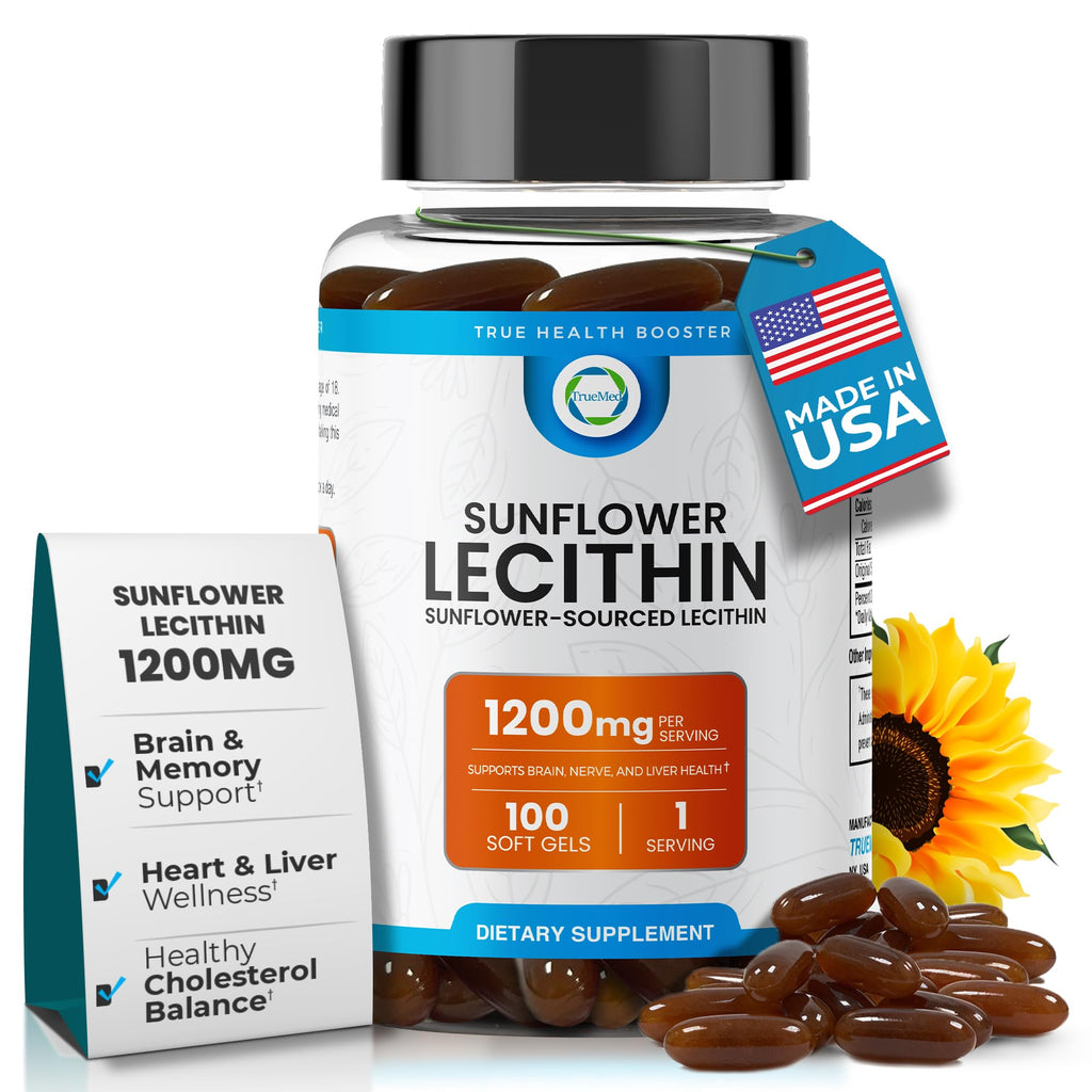 Organic Sunflower Lecithin 1200mg, Brain & Nervous System Support, 100CT