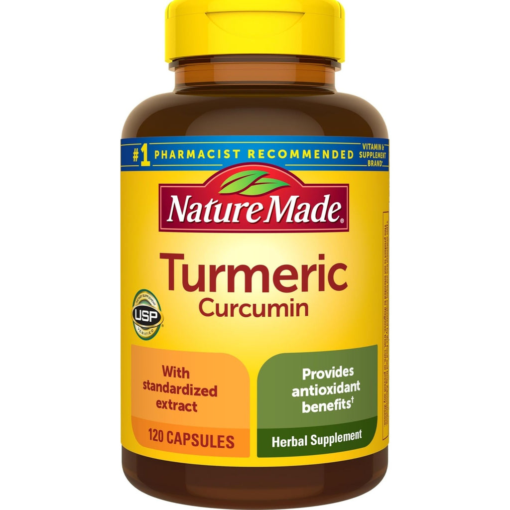 Nature Made Turmeric Curcumin 500 mg, Herbal Supplements, 120 Capsules | Turmeric Curcumin Supplement for Antioxidant Support, Gluten Free, 120 Day Supply