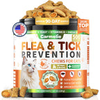 Carmelie Flea and Tick Prevention for Cats Chewables, 500 Crunchy & Creamy