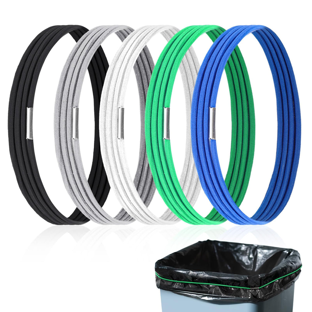 5 Pcs 96 Gallon Trash Can Rubber Bands, Heavy Duty Large Trash Can Rubber Bands for 55-96 Gallon Garbage Cans Elastic Garbage Bag Holder for Bag Waste Bins Litter Box (Multicolors)