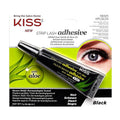 Kiss Black Strip Lash Adhesive with Aloe, Dermatologist Tested, Formaldehyde Free, Non-Irritant, Contact Lens Friendly, Secure Hold, Contains Latex, with Control Nozzle Tip, 0.24 Ounce