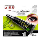 Kiss Black Strip Lash Adhesive with Aloe, Dermatologist Tested, Formaldehyde Free, Non-Irritant, Contact Lens Friendly, Secure Hold, Contains Latex, with Control Nozzle Tip, 0.24 Ounce
