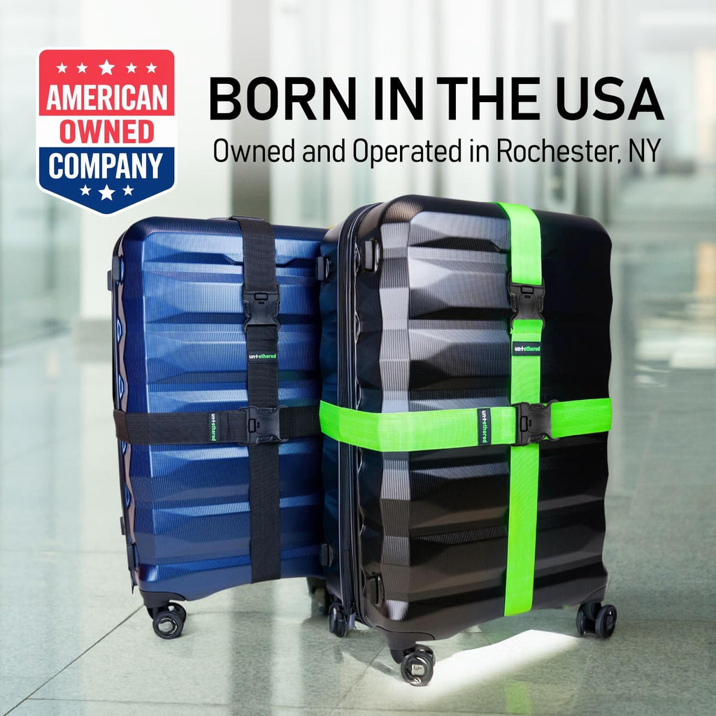 Buy now Untethered Luggage Straps | TSA-Approved Suitcase Belts with Heavy-Duty Buckles. Secure Adjustable Travel Accessories for Checked Bags. 4-Pack at indiglob india
