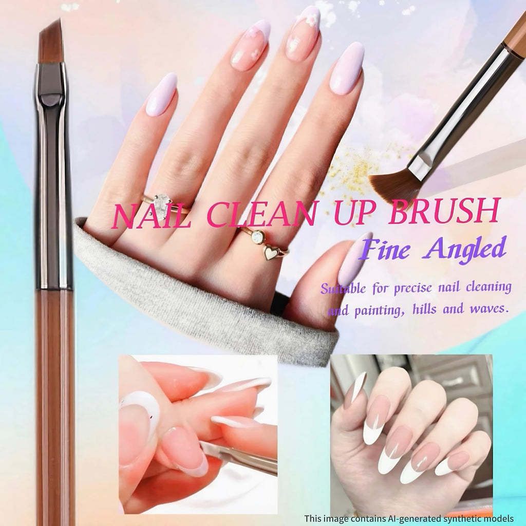 8Pcs Nail Art Brushes Set, 5 Art Liners & 3 Multi Shape Gel Builder Brushes | Liners with 7/9/11/15/25mm bristles for fine lining, gel coating & nail shaping, ideal for salon and DIY nail art
