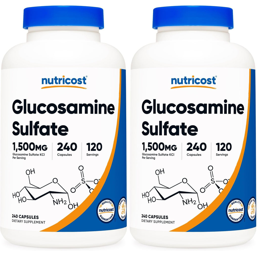 Nutricost Glucosamine Sulfate 1500mg, 240 Capsules, Gluten-Free, GMO-Free | 750mg Per Capsule