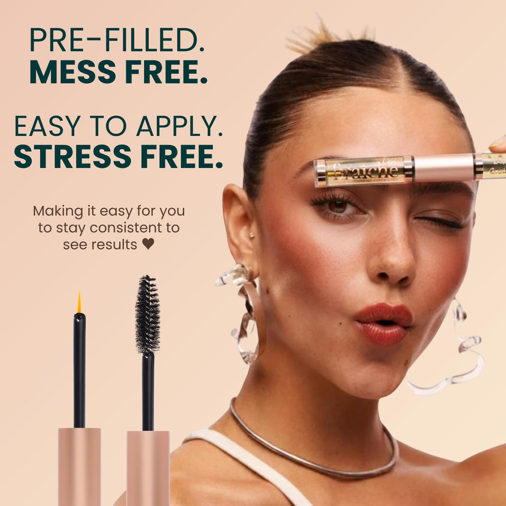 Organic Castor Oil Lash Serum for Eyelash Growth Serum and Eyebrow Growth | Made in USA 100% Pure Hexane Free Cold Pressed Castor Oil Lash Serum & Eyebrow Serum For Fuller Lashes/Brows Dual Applicator