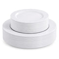 Disposable White Plastic Plates 60 Pack, Microwave, Dishwasher Safe