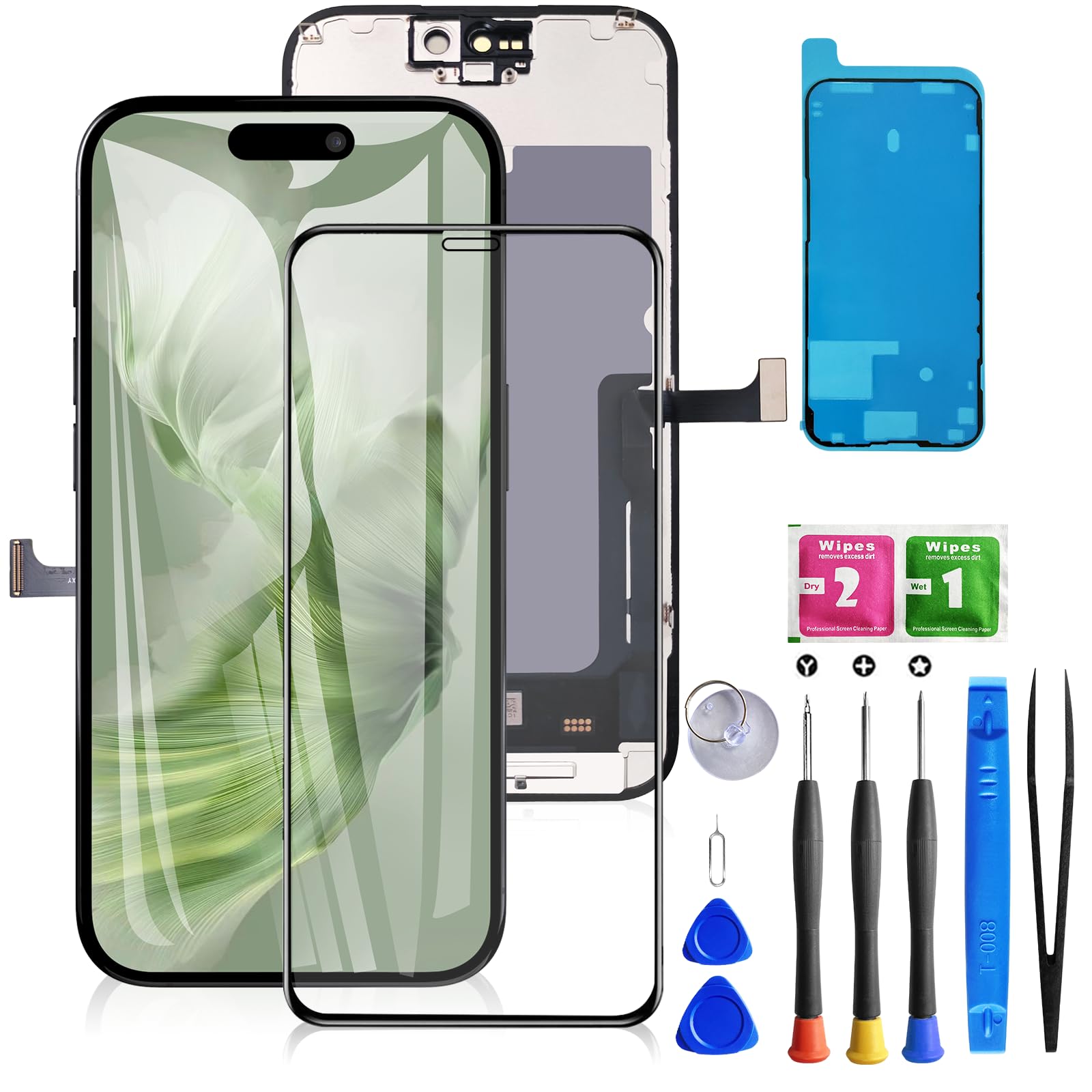 Buy now for iPhone 11 Screen Replacement 6.1 3D Touch Screen LCD Display Digitizer for A2111, A2223, A2221 Cell Phone Repair Kits+ Waterproof Frame Adhesive Sticker+Screen Tempered Protector+Face ID for iphone 15pro at indiglob india