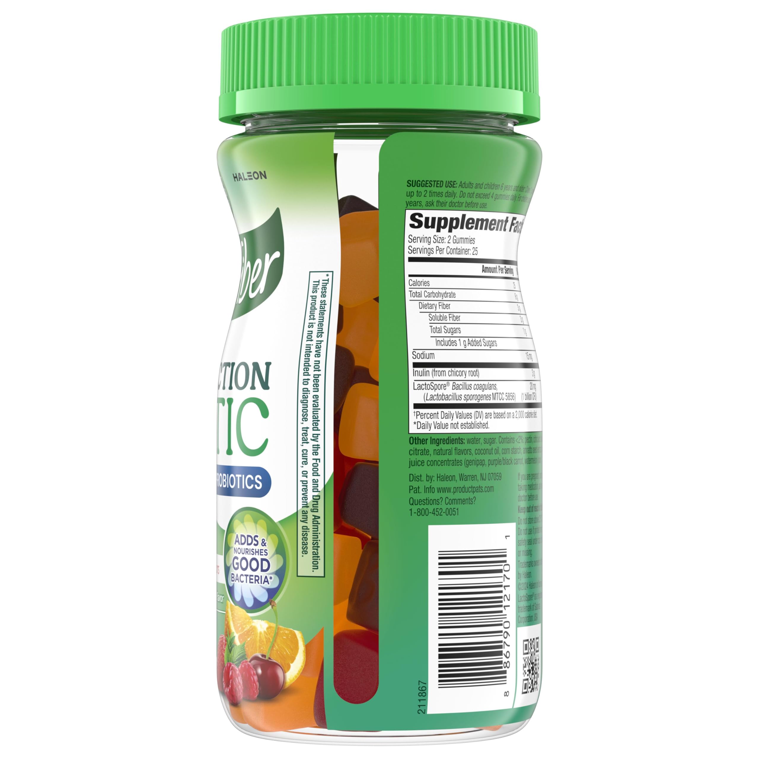 Benefiber Prebiotic Fiber Supplement Gummies, Assorted Fruit Flavor, 50 Ct | Plant-based Prebiotic Fiber, Supports Gut Health by Nourishing Good Gut Bacteria, GLP-1 Support for Digestive Health