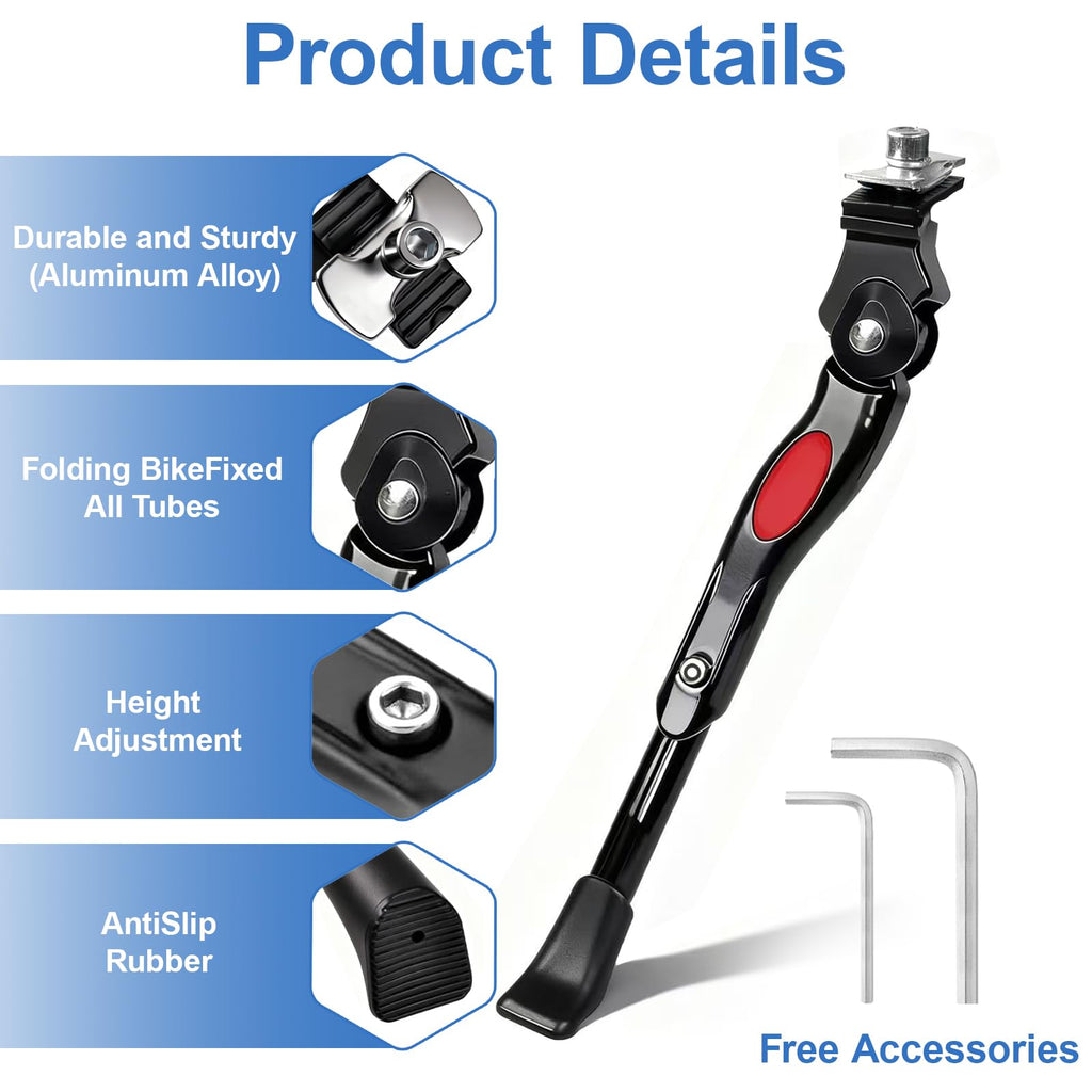 Kickstand for Kids Bike, Adjustable Premium Bike Kickstand for 16 18 20 Inch Wheels, Upgraded Aluminum Alloy Center Mount Stand for Children's Mountain and Road Bicycles.