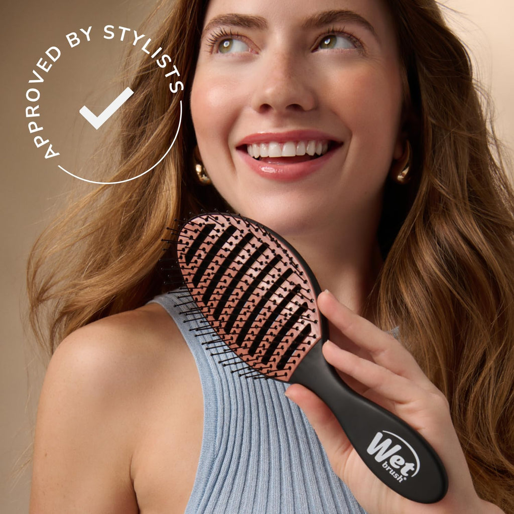 Wet Brush Ceramic Speed Dry Detangler, Black, Vented Blow-Dry Hair Brush | Soft HeatFlex Bristles, Up to 45% Faster Drying with Less Breakage, Smooth Shine & Easy Styling for All Hair Types