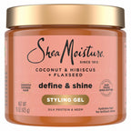 Shea Moisture Coconut & Hibiscus Define & Shine Styling Gel 15oz | For curly hair - hydrates, defines, and controls frizz with Coconut Oil, Flaxseed and Glycerin for lasting hold.