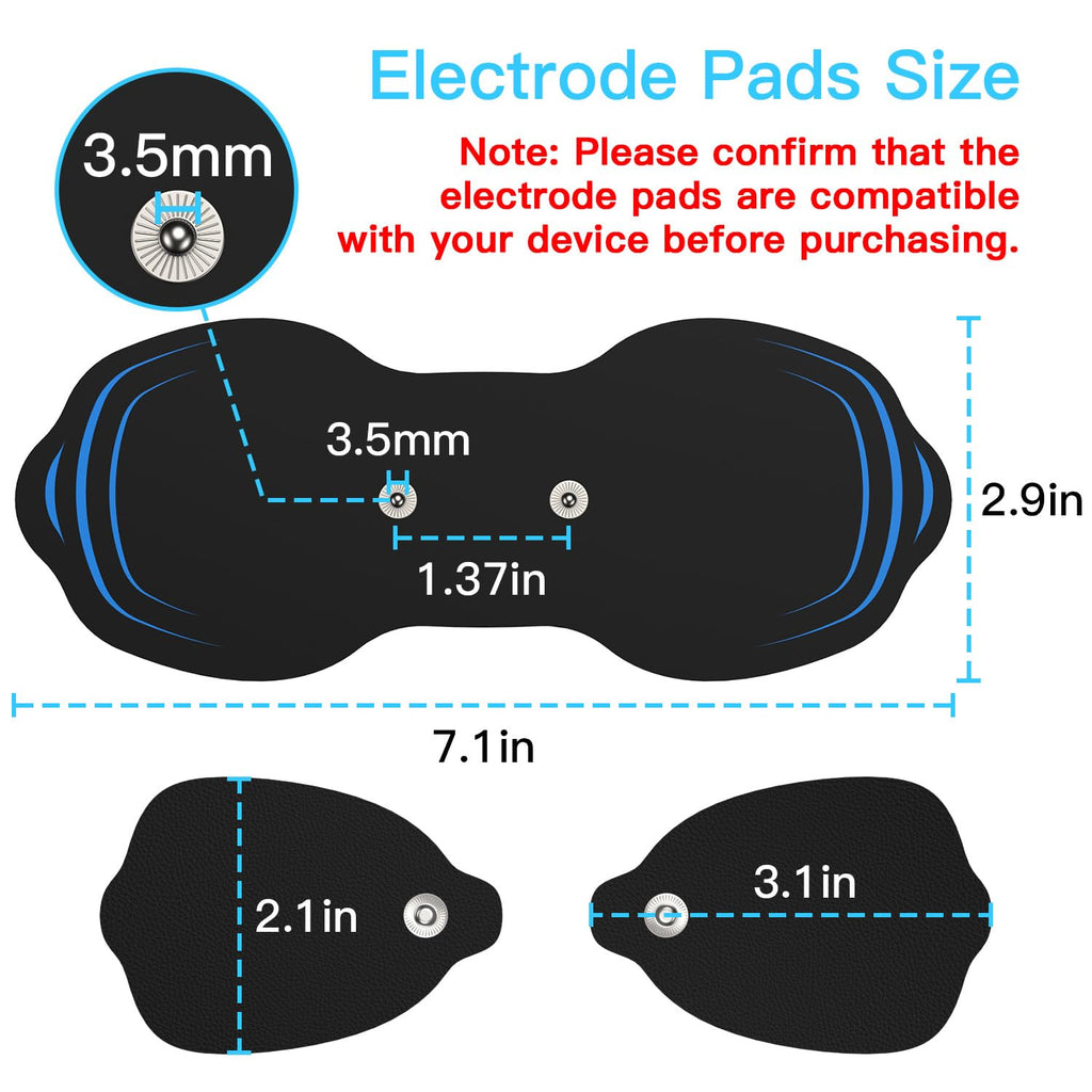 MASTOGO 8 Pcs Reusable Multiple Time Tens Unit Replacement Pads in 2 Sizes