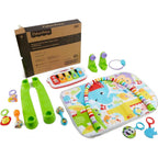 Buy now Fisher-Price Baby Playmat Deluxe Kick & Play Piano Gym for Learning & 2 Maracas Soft Rattles for Newborn to Toddler Play Ages 0+ Months at indiglob india