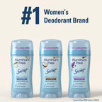 Secret Aluminum Free Deodorant for Women, 72hr Odor Protection, Naturally Derived Ingredients, Free of Parabens Dyes Talc & Baking Soda, PH Balancing Minerals, Dry Solid, Cotton Scent, 2.4 oz