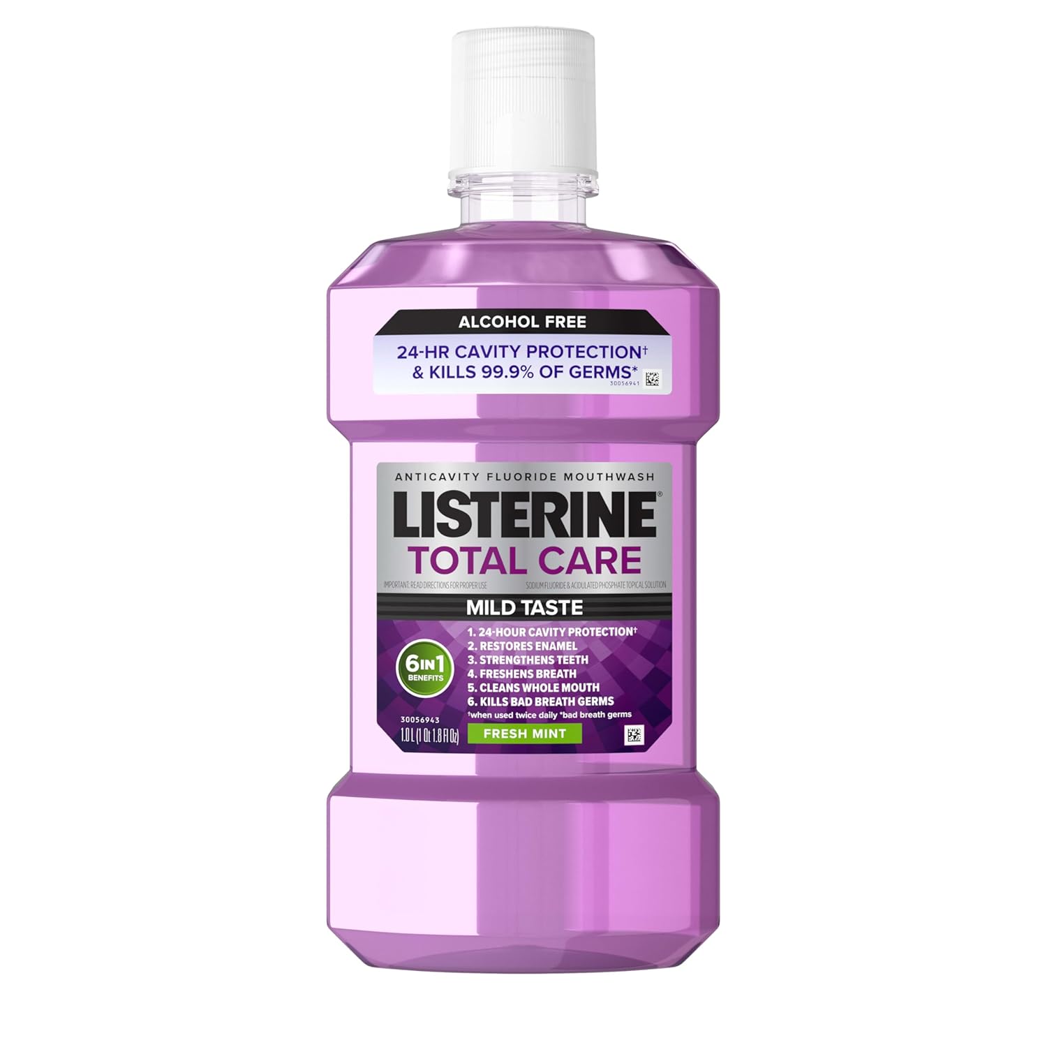 Buy now Listerine Total Care Alcohol-Free Anticavity Mouthwash, 6 Benefit Fluoride Mouthwash for Bad Breath and Enamel Strength, Fresh Mint Flavor, Twin Convenience Pack, 2 x 1 L 33.8 Fl Oz (Pack of 1) at indiglob india
