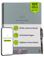 Buy now Rocketbook Core Reusable Spiral Notebook, Letter Size 8.5x11, Black - Dotted Pages, App-Connected, Erasable, Durable Cover, Ideal for School, Work, and Creative Projects at indiglob india