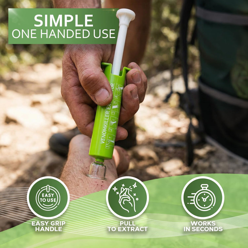 VENOMKILLER Extractor Mosquito Bite Relief Suction Tool - Bug, Insect, Wasp, Snake and Bee Sting Sucker - Just the Thing Needed for Treatment to Stop Itching After Bites - Alternative to Pen Clicker