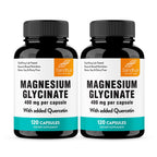 Magnesium Glycinate 400mg Capsules with Quercetin for Men & Women 120 Count | Pure Chelated Magnesium For Good Sleep, Relaxation | High Absorption, USA Made NSF GMP Certified 3rd Party Tested | Sandhu's