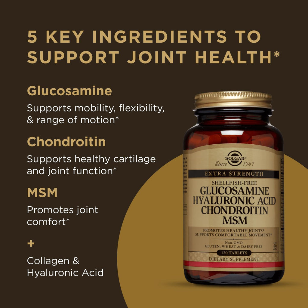 Solgar Glucosamine Hyaluronic Acid Chondroitin Sulphate, 60 Capsules | Suitable for Vegetarians, Non-GMO, Gluten Free - 60 Capsule Servings