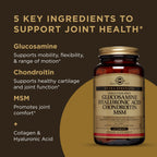 Solgar Glucosamine Hyaluronic Acid Chondroitin Sulphate, 60 Capsules | Suitable for Vegetarians, Non-GMO, Gluten Free - 60 Capsule Servings