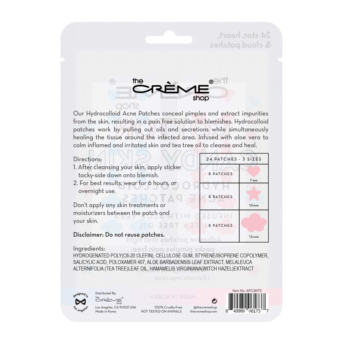 The Crème Shop Cotton Candy Hydrocolloid Acne Patches (3 Sizes/72 Count)